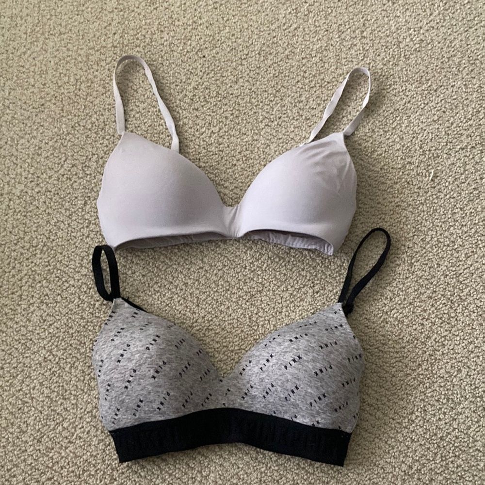 Victoria’s Secret Wear Everywhere Lightly Lined Wireless Bras Bundle White Grey